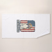 Conception de chien de gravure vintage patriotique (Serviette de bain)