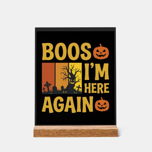 Conception de cimetière rétro Boos d'Halloween, je (Recto)