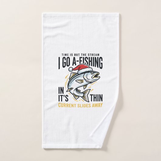 Conception de citation de flux de pêche de Noël (Serviette à main)