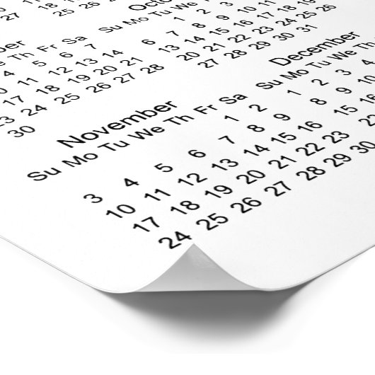 Conception de clavier de piano Poster de calendrie (Coin)