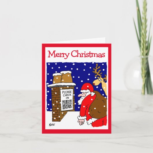 Conception de code QR du Père Noël Carte de Noël d (Devant)