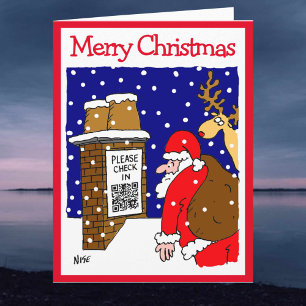 Conception de code QR du Père Noël Carte de Noël d