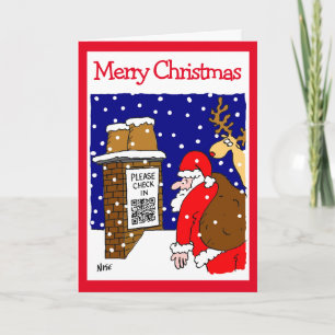 Conception de code QR du Père Noël Carte de Noël d