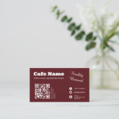 Conception de code QR pour carte de visite de Café (Debout devant)