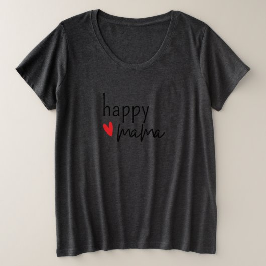 Conception de cœur minimaliste Happy Mama (Design devant)