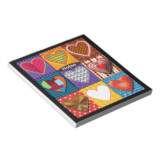 Conception de Coeurs de Patchwork Bloc-notes perso (Incliné)