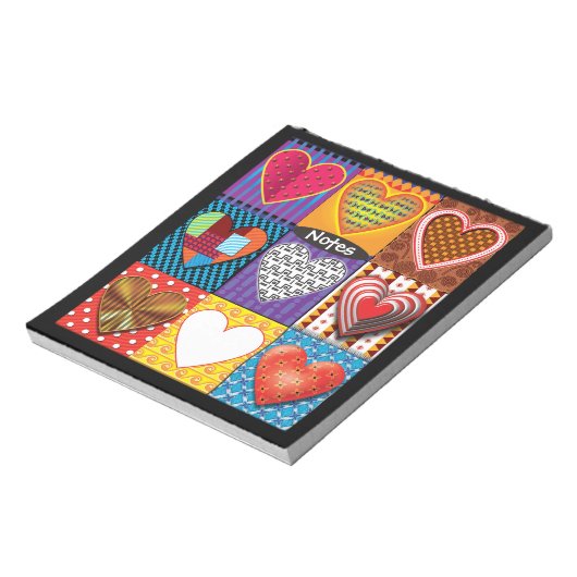 Conception de Coeurs de Patchwork Bloc-notes perso (Tourné)