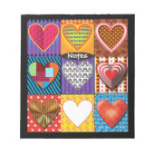 Conception de Coeurs de Patchwork Bloc-notes perso (Devant)