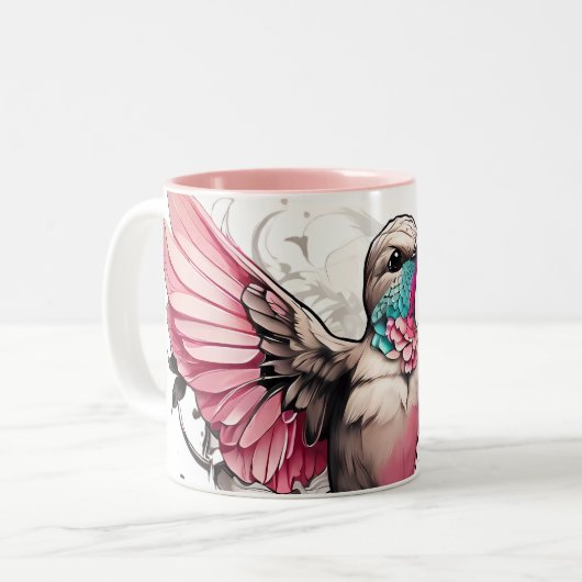 Conception de colibris mignonnes sur une Mug à caf (Devant gauche)