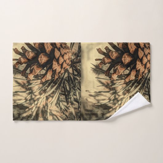 Conception de cône de pin rustique (Serviette à main)