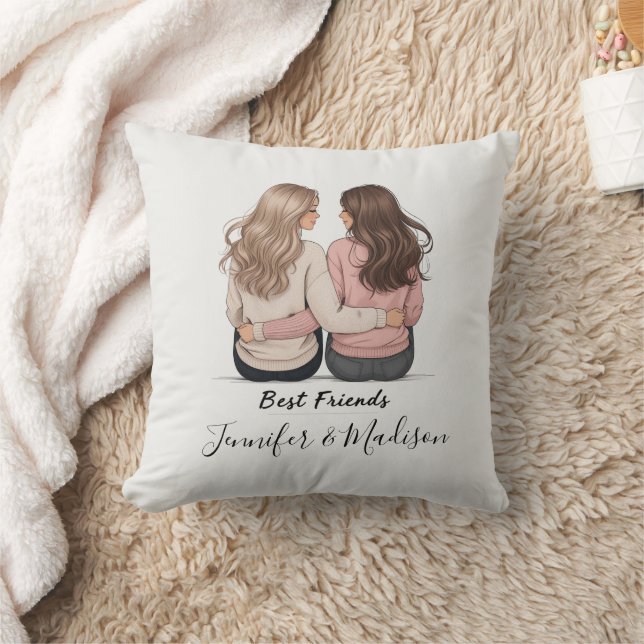 Conception de Coussin Meilleures Amies Minimaliste (Couverture)