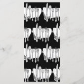 Conception de couverts en noir et blanc Menu 4x9 p (Dos)