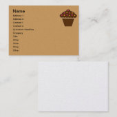 CONCEPTION DE CUPCAKE carte de visite (Devant / Derrière)