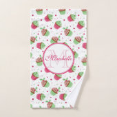 Conception de cupcake de Noël, Nom et Monogramme (Serviette à main)