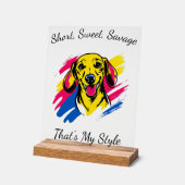 Conception de dachshund en pop art personnalisable (Angle)