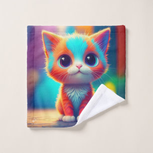 Conception de dessin animé de chaton aux couleurs