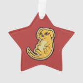 Conception De Dessin De Chien Jaune Et Rouge (dos)