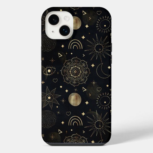 Conception de dessins Boho Gold Space noirs (Verso)