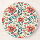 Conception de Dessous de verre de grès Floral Géné (Devant)