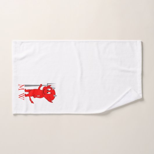 Conception de Diable Rouge Monogrammé (Serviette à main)
