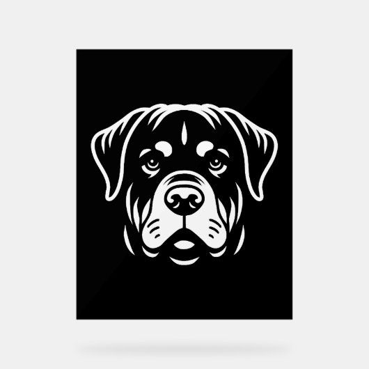 Conception de face minimaliste Rottweiler - Gras (Recto)