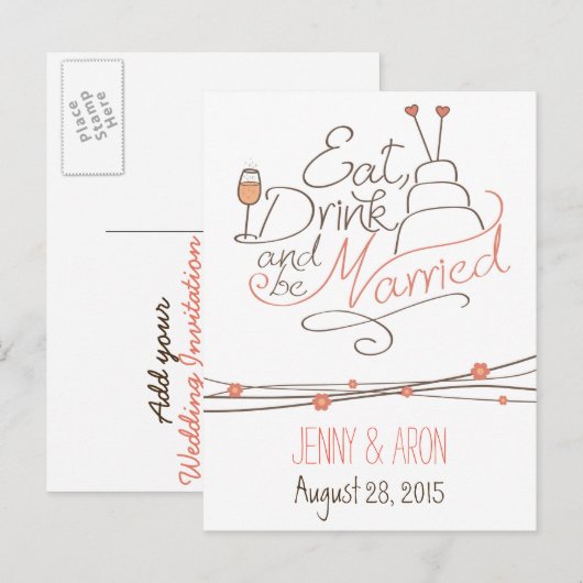 conception de faire-part de mariage (Devant / Derrière)