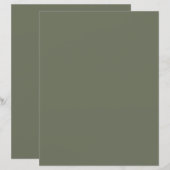 Conception de feuille de papier minimal vert mouss (Devant / Derrière)