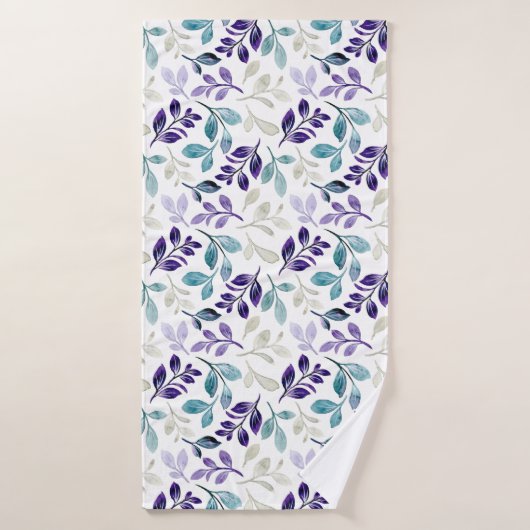 Conception de feuilles d'aquarelle harmonieuses (Serviette de bain)