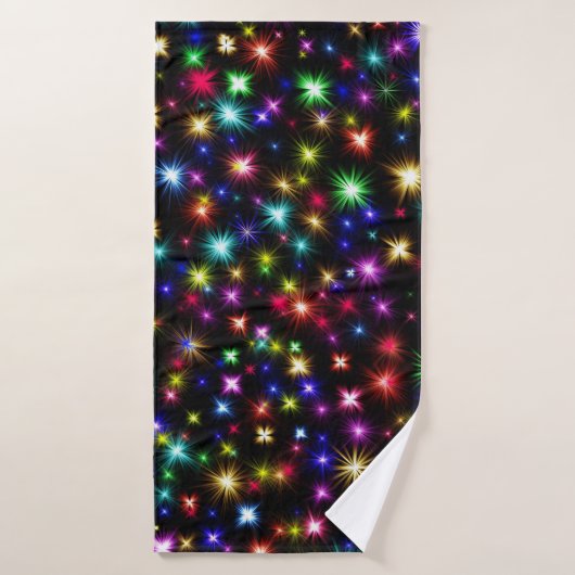 Conception de feux d'artifice Étoiles Colorées (Serviette de bain)