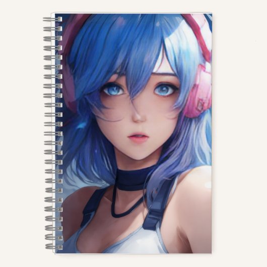 Conception de fille d'anime cahier à spirale tenda (Recto)