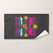 Conception de flamants roses de vibes de plage (Serviette à main)