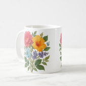 Conception de fleurs Café Mug (Devant gauche)