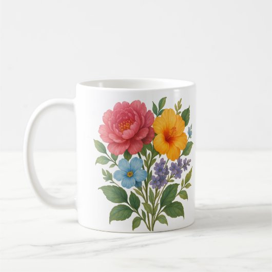Conception de fleurs Café Mug (Gauche)