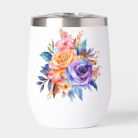 Conception de fleurs de rose aquarelle-58392 (Avant)