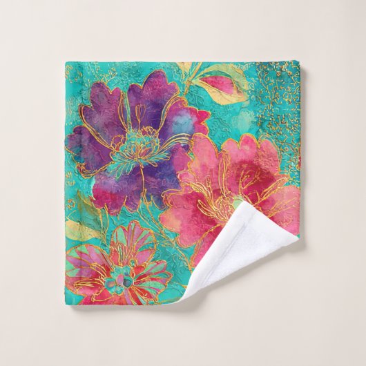 Conception de fleurs exotiques  (Gant de toilette)