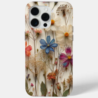Conception de fleurs pressées Étui de téléphone fl