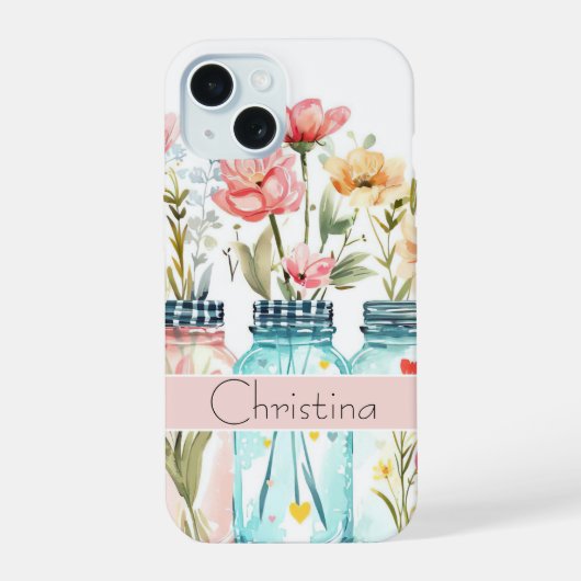 Conception de fleurs printanières avec nom (Verso)