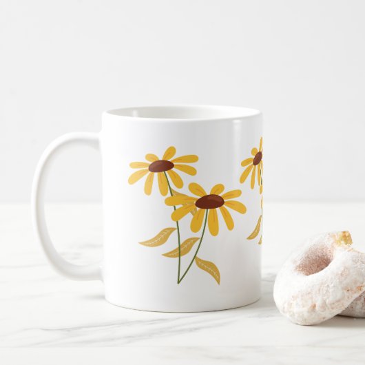 Conception de fleurs Puzzle Coffee Mug (Avec donut)