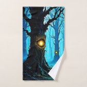 Conception de forêt de l'œil de fantasy sombre (Serviette à main)