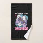 Conception de gamer de chat - Purr sur Gamer Joyst (Serviette à main)