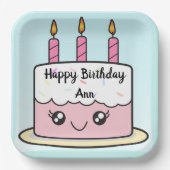 Conception de gâteau d'anniversaire assiette en pa (Recto)