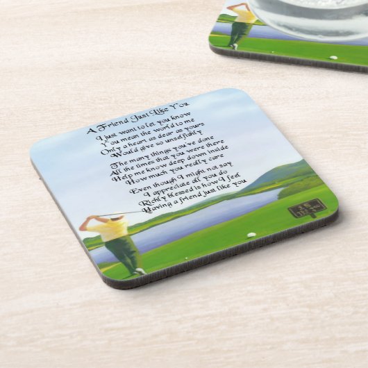 Conception de golf : Dessous de verre de poème (Côté gauche)