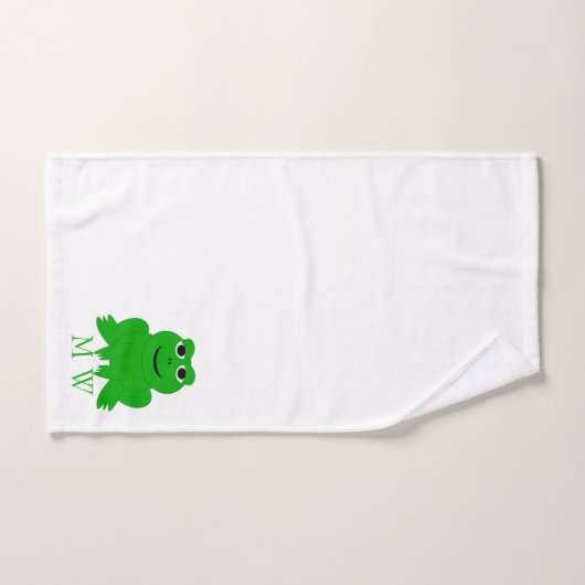 Conception de grenouille monogrammée (Serviette à main)