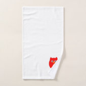 Conception de hibou rouge monogrammé (Serviette à main)