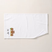 Conception de hiboux bruns Monogrammée (Serviette à main)