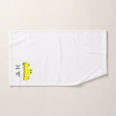 Conception de hiboux jaunes Monogrammée (Serviette à main)