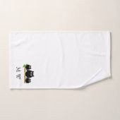 Conception de hiboux noirs Monogrammée (Serviette à main)