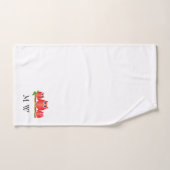 Conception de hiboux rouges Monogrammée (Serviette à main)