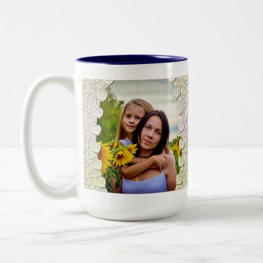 Conception de housse de mug photo pailletée person (Gauche)