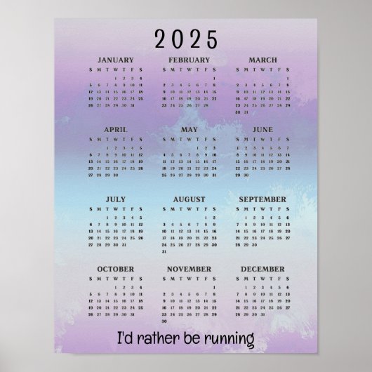 Conception de jogging de course Affiche de calendr (Devant)